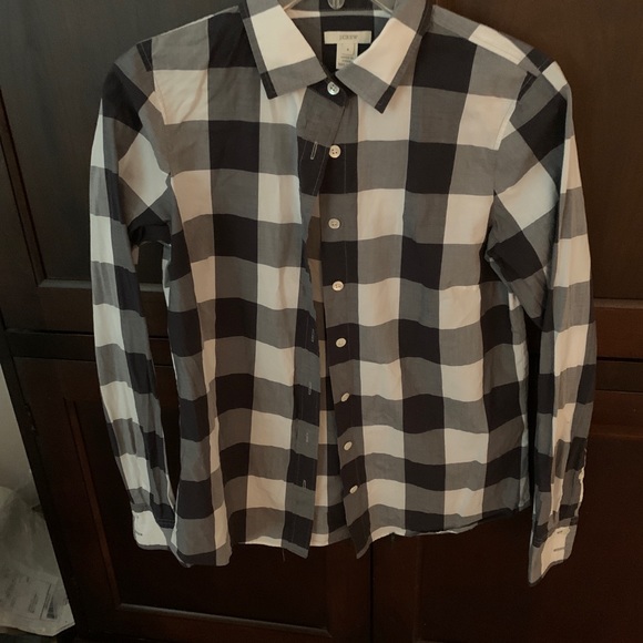 J CREW Bufflo Plaid Perfect Shirt Size 4 - Picture 2 of 3